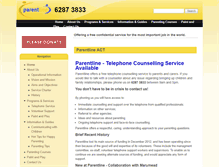Tablet Screenshot of parentlineact.org.au